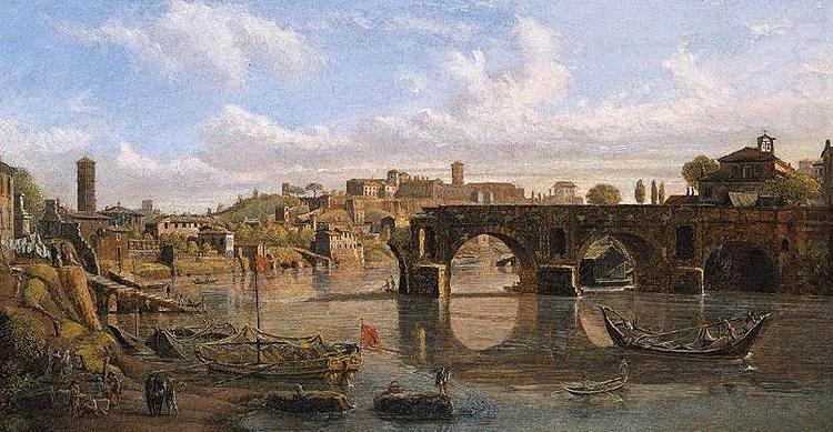 Gaspar Van Wittel View of the River Tiber with the Ponte Rotto and the Aventine Hill china oil painting image